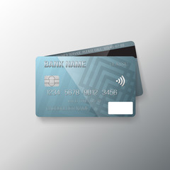 Illustration of Realistic Vector Credit Card Template