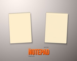 Illustration of Vector Notepad Set. Realistic Vector Empty Notepad Mockup