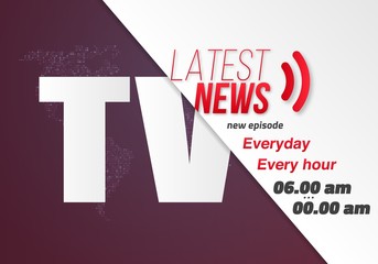 Illustration of TV News Opening Scene. Vector Broadcast News Banner Template