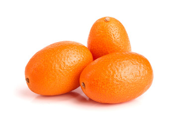 Cumquat or kumquat isolated on white background close up