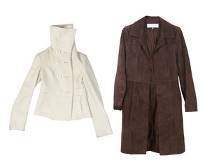 Coats on the white  background