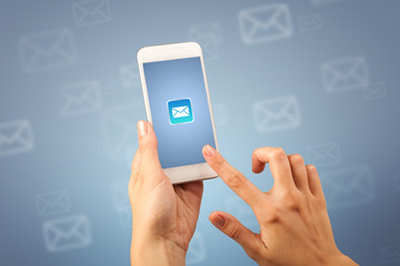 Female holding smartphone