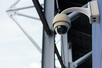 CCTV monitoring, security cameras at outdoor stadium