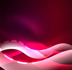Vector glowing wave, smoke design wavy lines