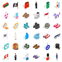 Model icons set, isometric style