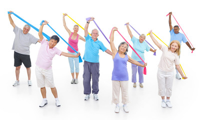 Fototapeta premium Healthy senior people at the gym