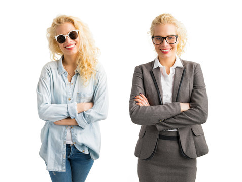Hipster vs Business woman