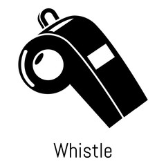 Whistle icon, simple black style