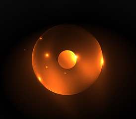 Blurred glowing circles, digital abstract background