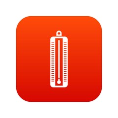 Thermometer indicates low temperature icon digital red
