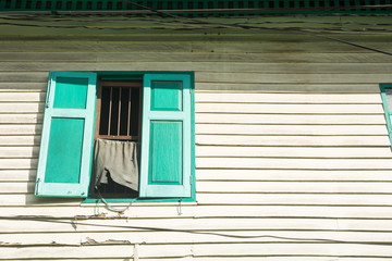 Colors of the vintage wooden windows