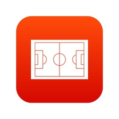 Soccer field icon digital red
