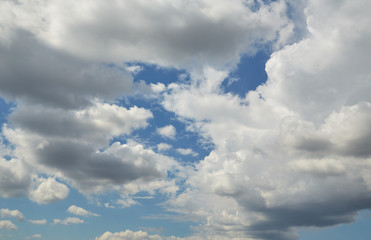 Fototapeta na wymiar Thick clouds in the clear sky