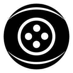 Clothing button icon, simple black style