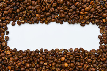Top view coffee bean with copy spare