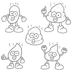 vector set of poop