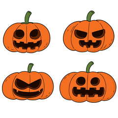 vector set of pumpkins