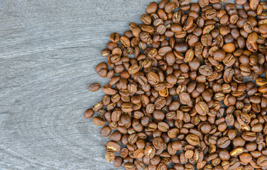 Coffee bean on the wooden background