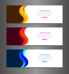 Set three colorful abstract modern banner texture. Vector banner background for web banner design