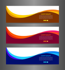 Set three colorful abstract modern banner texture. Vector banner background for web banner design