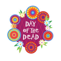 Day Of Dead Traditional Mexican Halloween Dia De Los Muertos Holiday Party Decoration Banner Invitation Flat Vector Illustration