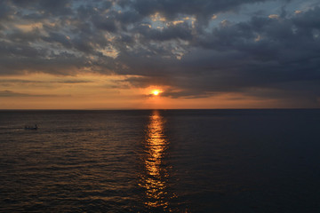Sunset in Bali, Indonesia. The paradise island famous for its nature and culture