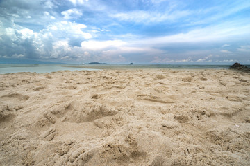 sand beach and sky with cloudscape