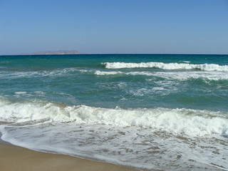 Mediterranean sea sand beach of Nothern Crete.