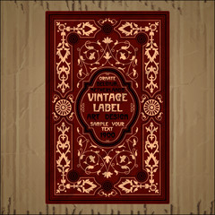 vector vintage items: label Art Nouveau
