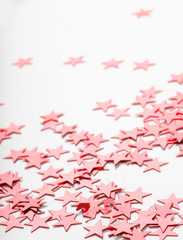 Red stars decoration on white background