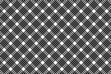Fototapeta premium Square - geometric abstract vector pattern - black and white, Lines - geometric abstract background
