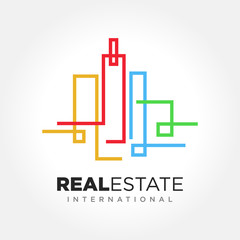 Real Estate Business Symbol, vector logo template