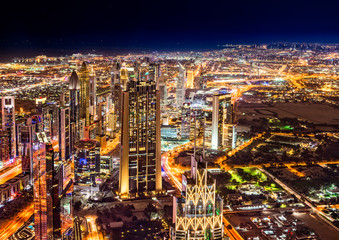 Dubai Skyline in lights 3
