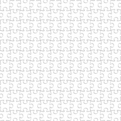 Fototapeta na wymiar Puzzle White Pieces Seamless Background, Blank Complete Jigsaw Pattern