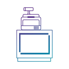 supermarket cash machine with showcase