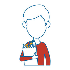 man with bag of groceries