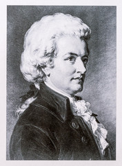 Portrait of Wolfgang Amadeus Mozart - obrazy, fototapety, plakaty