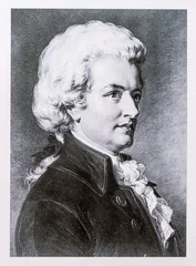 Deurstickers Portrait of Wolfgang Amadeus Mozart © caifas