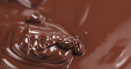 pouring dark melted chocolate