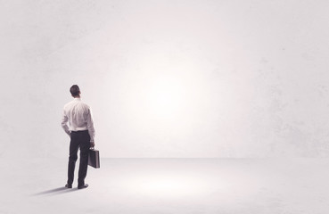 Finance worker standing in pure nothing