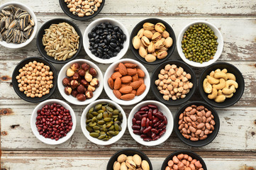 collection of different legumes for background