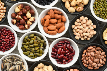 collection of different legumes for background