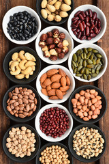 collection of different legumes for background