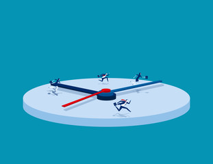 Hurry. Business people and rush hour. Concept business vector illustration.