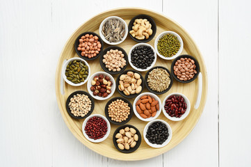 collection of different legumes for background