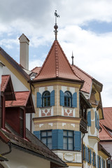 Fototapeta na wymiar Oberammergau, Roofs, Medieval