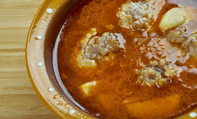 Turkish soup with meatballs