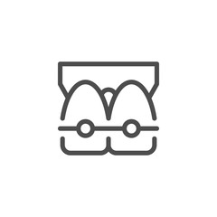 Dental braces line icon