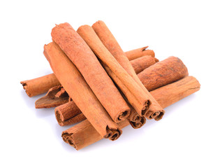 Cinnamon sticks isolated on white background