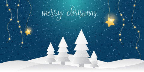 Fototapeta na wymiar Christmas winter landscape background. Abstract Vector. Christmas tree, design, vector illustration. Creative Christmas tree. Merry christmas greeting card.